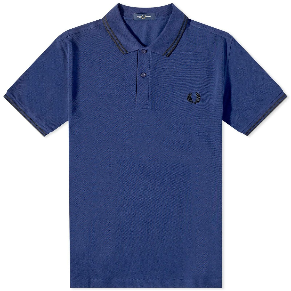 Photo: Fred Perry Authentic Men's Slim Fit Twin Tipped Polo Shirt in French Navy/Black
