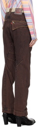 Kiko Kostadinov Brown Paneled Levi's Edition Jeans