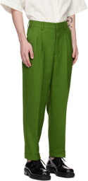 AMI Paris Green Carrot Fit Trousers
