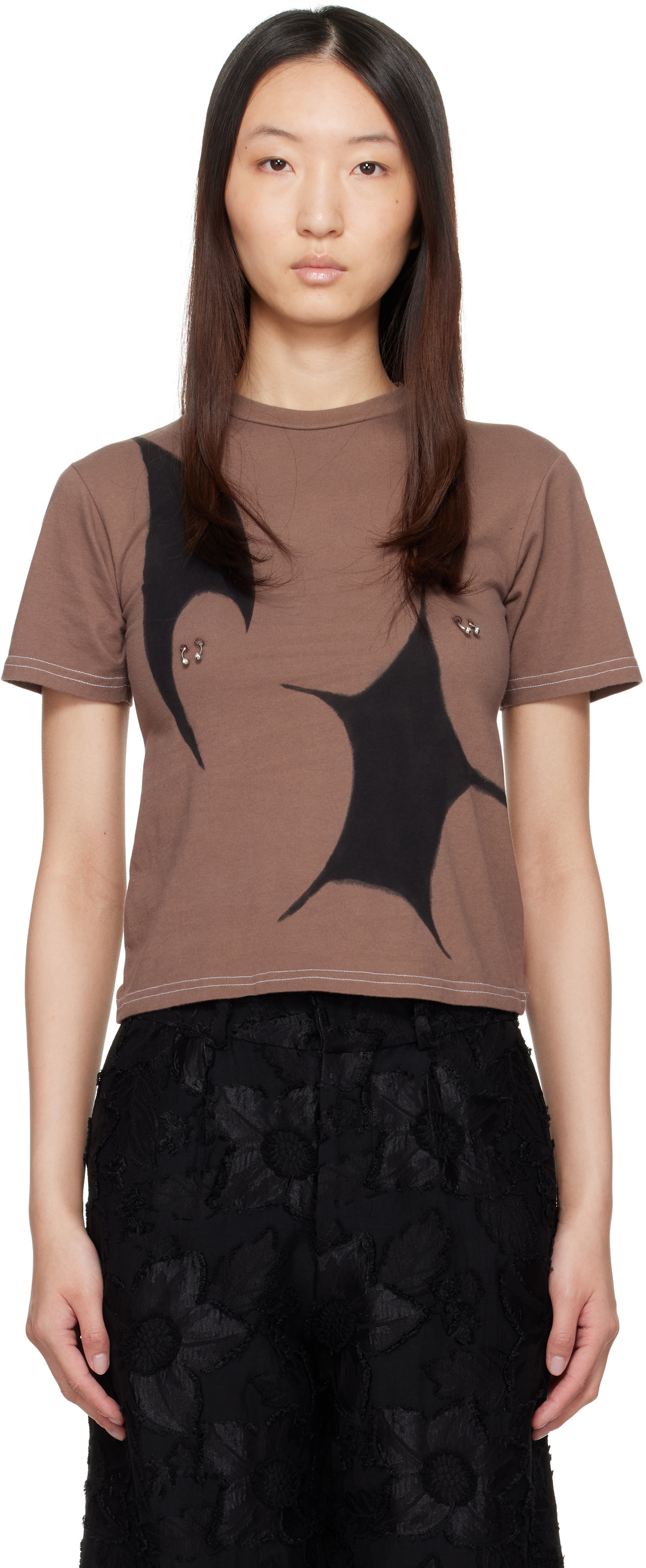 Collina Strada White Embellished T-Shirt Collina Strada