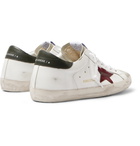 Golden Goose - Superstar Distressed Leather and Suede Sneakers - White