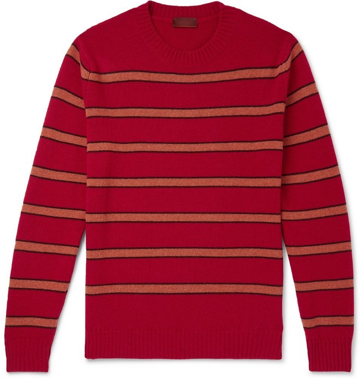 Photo: Altea - Striped Virgin Wool Sweater - Men - Red
