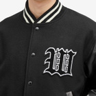 Wacko Maria Men's Type-2 Leather Varsity Jacket in Black