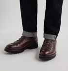 Grenson - Brady Shearling-Lined Full-Grain Leather Hiking Boots - Brown