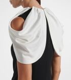 Roland Mouret Embellished caped satin crêpe gown