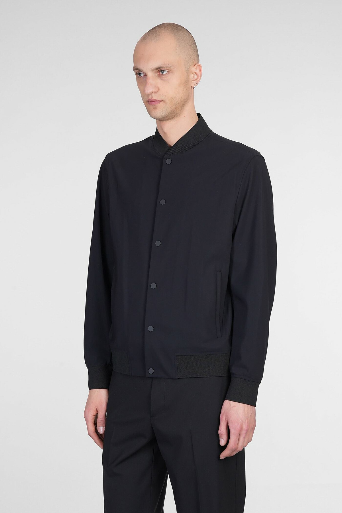 Theory Bomber In Black Polyamide
