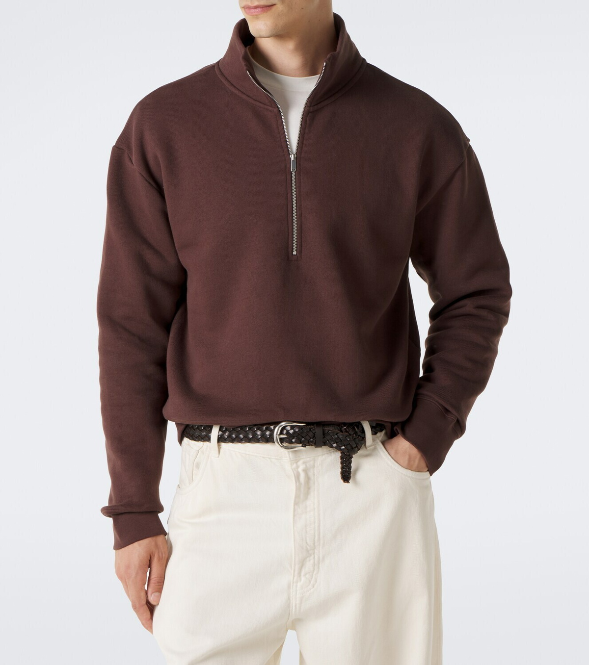 Studio Nicholson Cotton jersey half-zip sweatshirt