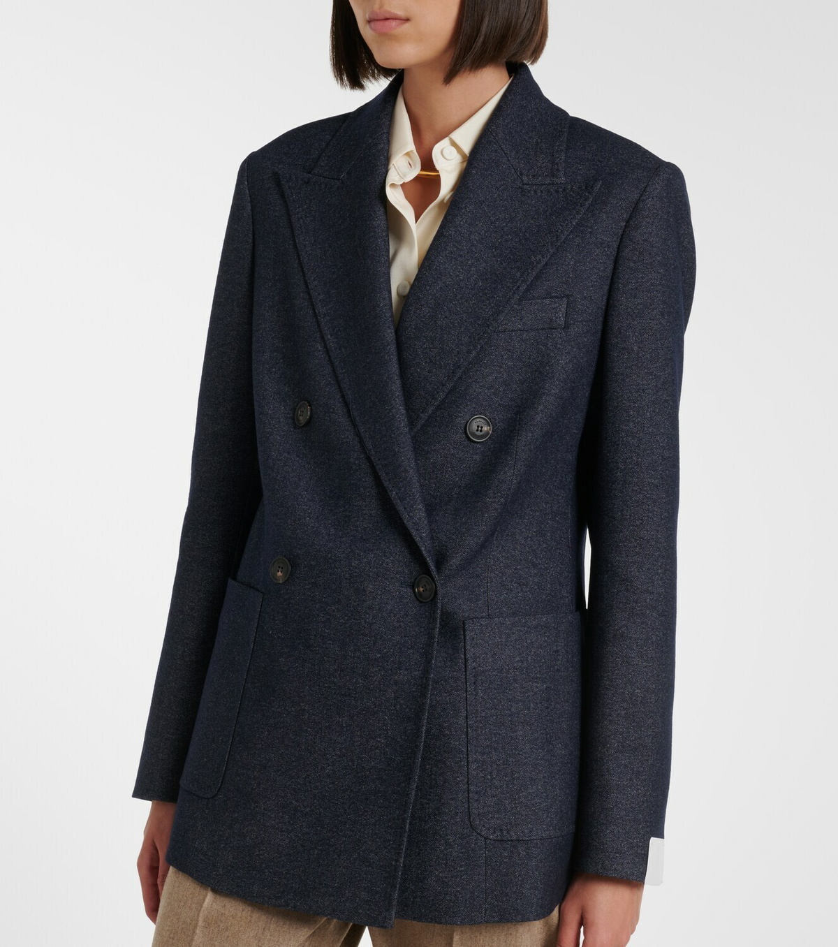 Eleventy Herringbone wool, cotton, and cashmere blazer
