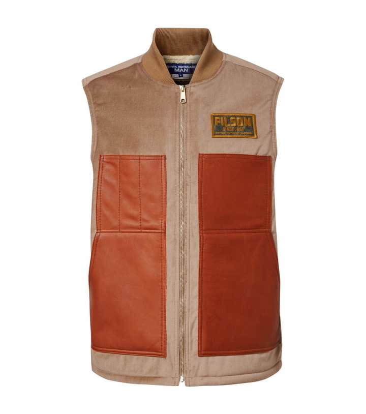 Photo: Junya Watanabe Leather-trimmed cotton and wool vest