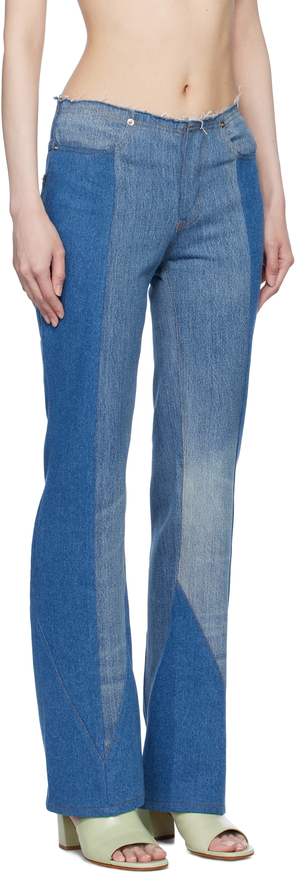 Conner Ives Blue Reconstituted Boot Cut Jeans