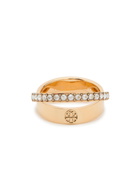 Tory Burch Icon Double Pavé 18kt Gold-plated Ring