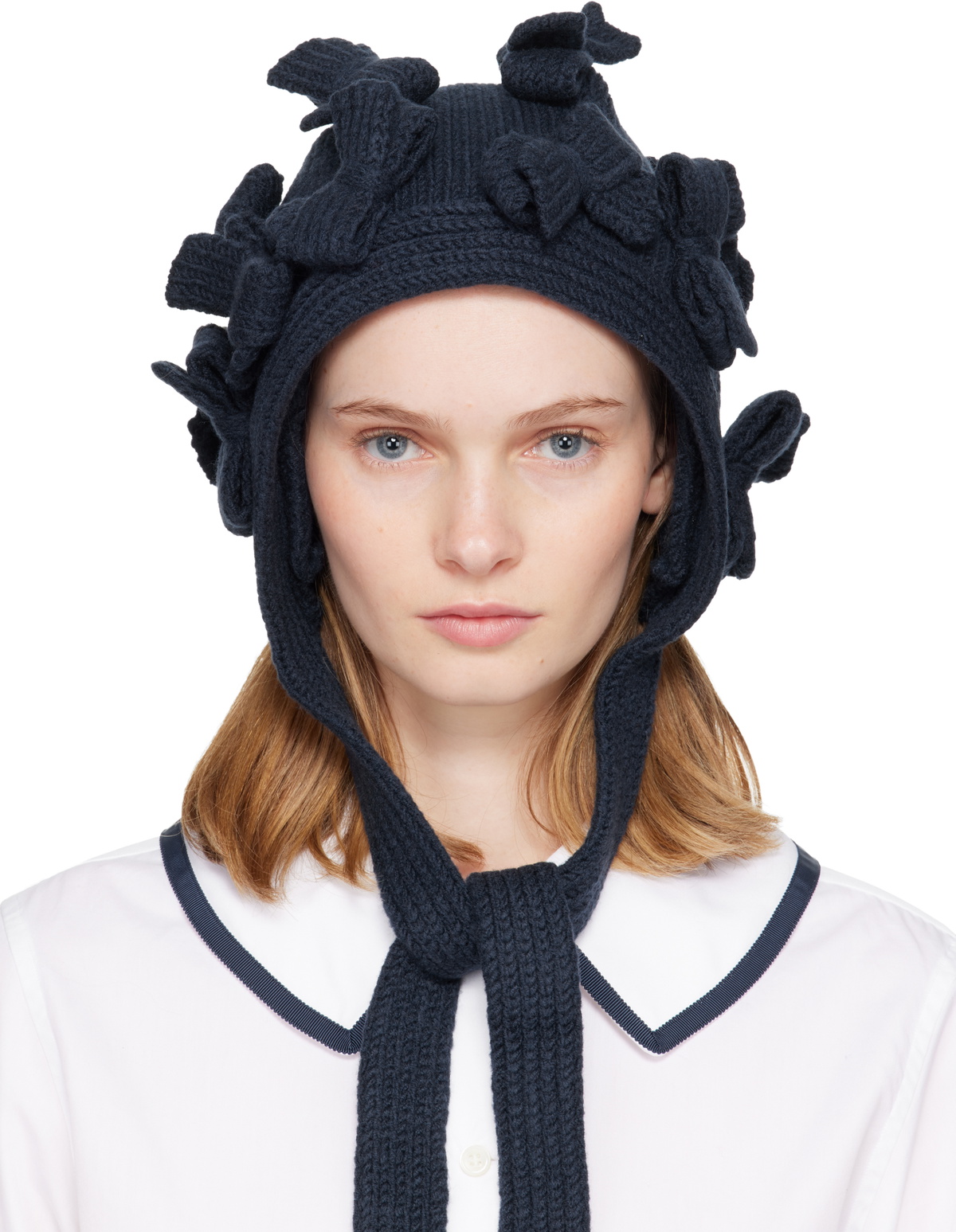 Comme des Garçons Girl Navy Bow Bonnet Hood