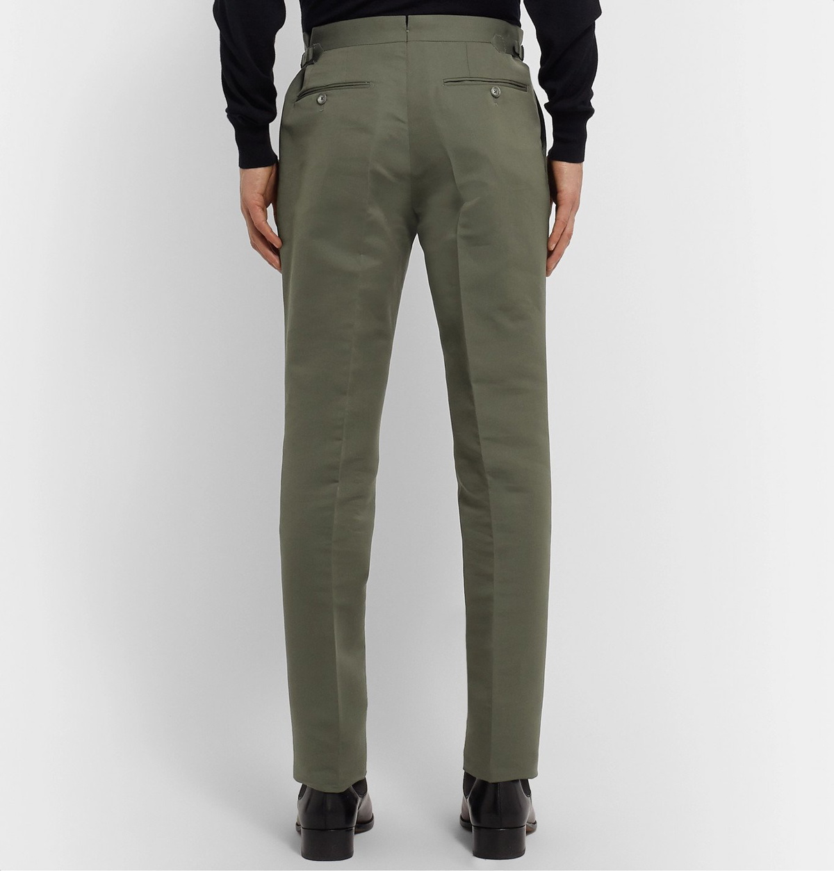 Fitted dark green suit trousers in wool | The Kooples