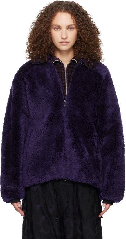 Photo: NEEDLES Purple Fleece Jacket