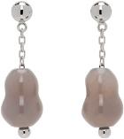 LEMAIRE Silver & Gray Carved Stones Earrings