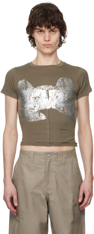 Photo: Eckhaus Latta Taupe Lapped Baby T-shirt