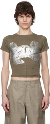 Eckhaus Latta Taupe Lapped Baby T-shirt