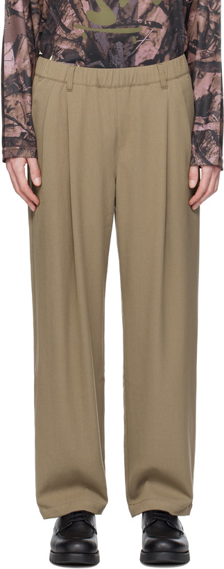 Photo: Dime Tan Pleated Twill Trousers