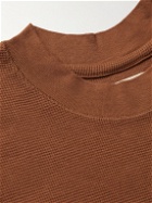 Nicholas Daley - Garment-Dyed Waffle-Knit Stretch-Cotton Sweatshirt - Orange