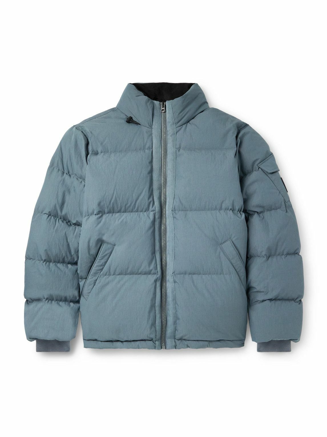 Rag & Bone - Logo-Appliquéd Quilted Cotton-Blend Shell Hooded Down Jacket - Blue