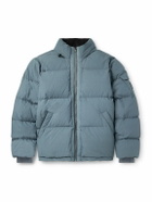 Rag & Bone - Logo-Appliquéd Quilted Cotton-Blend Shell Hooded Down Jacket - Blue