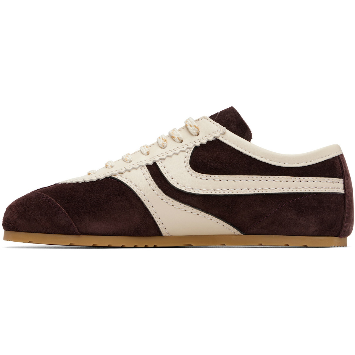 Dries Van Noten Burgundy Suede Sneakers