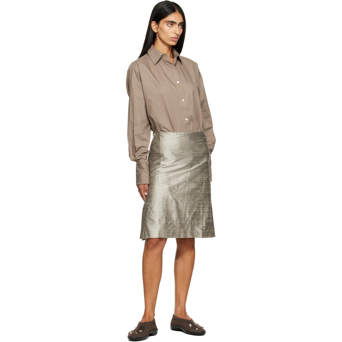 RESCHA SSENSE Exclusive Tan Hom Embroidered Shirt