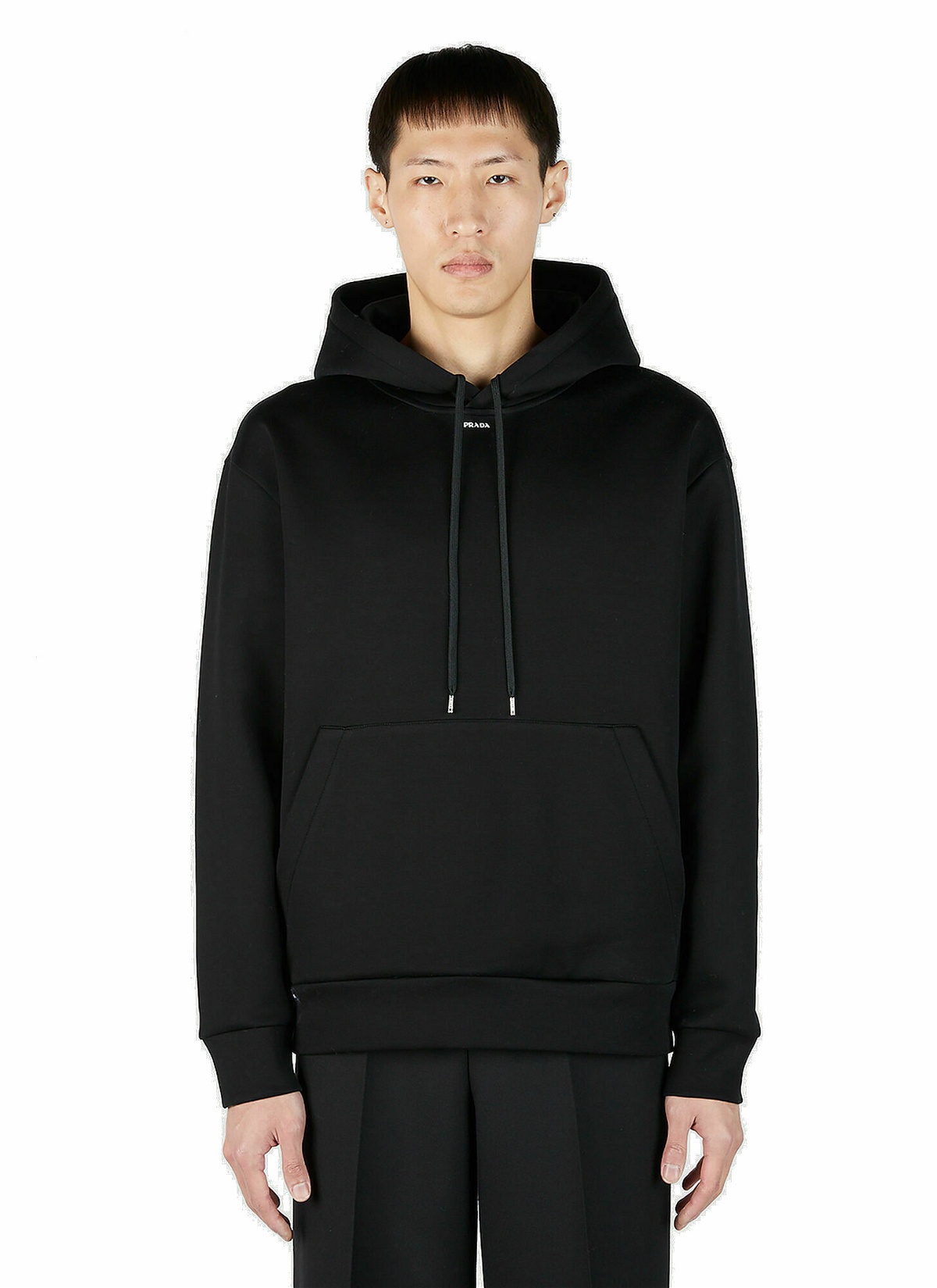 Photo: Prada - Logo Print Hooded Sweatshirt in Black