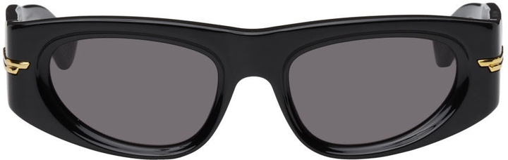 Photo: Bottega Veneta Black Oval Sunglasses