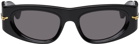 Bottega Veneta Black Oval Sunglasses