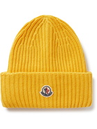 Moncler - Logo-Appliquéd Cable-Knit Virgin Wool and Cashmere-Blend Beanie