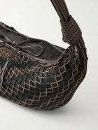 LEMAIRE - Croissant Leather-Trimmed Fishnet Messenger Bag