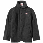 Danton Men's Round Collared Wool Jacket in Charcoal
