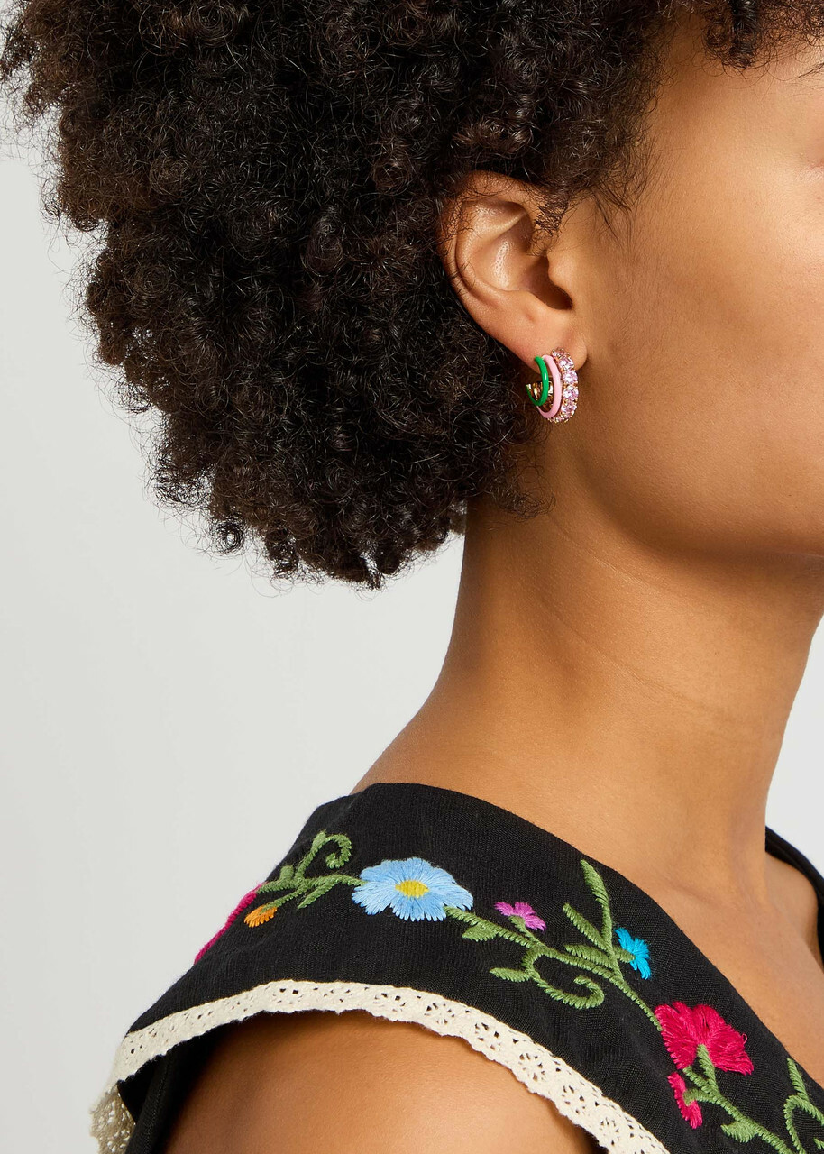Kate Spade New York Hint of Simmer Stacked Hoop Earrings - Pink - One Size