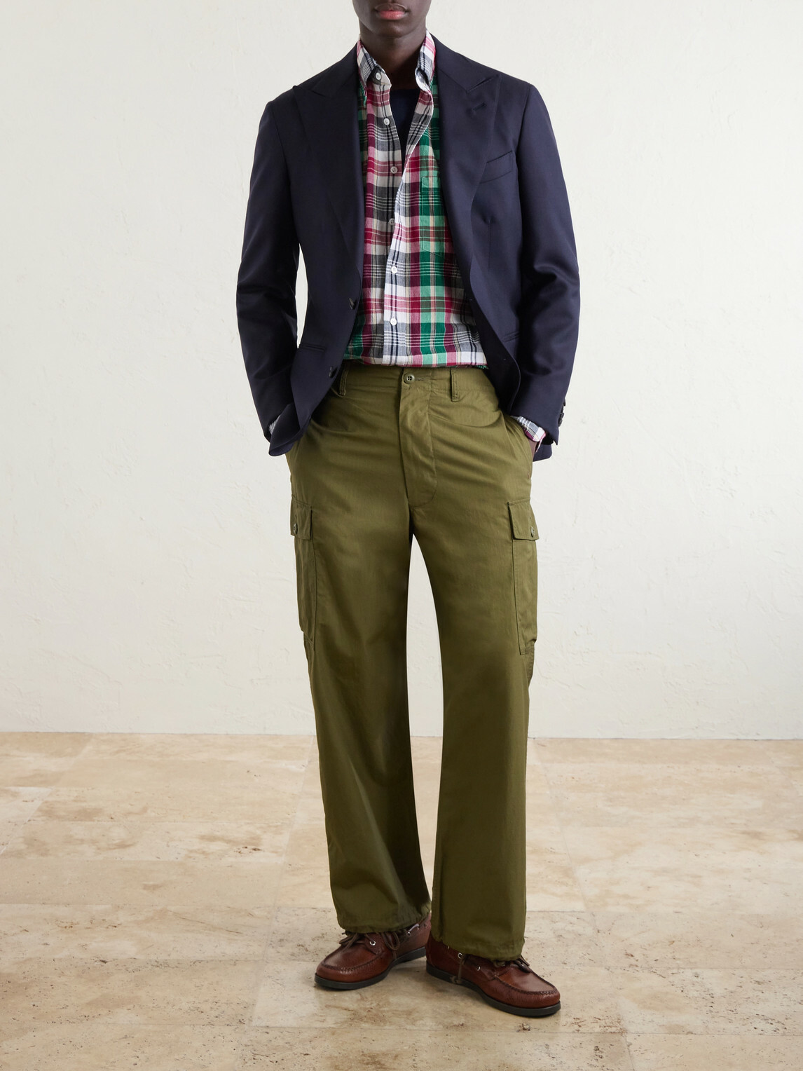 Drake's - Button-Down Collar Checked Cotton Shirt - Multi
