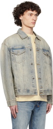 Ksubi Blue Oh G Stagelight Metalik Denim Jacket