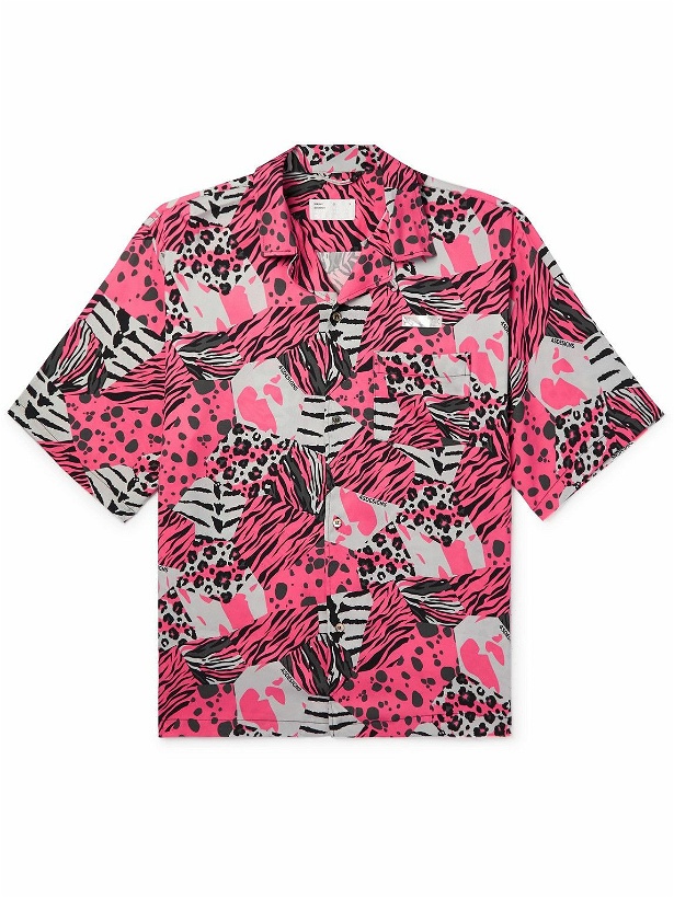 Photo: 4SDesigns - Canp-Collar Printed Satin Shirt - Pink
