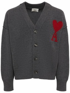 AMI PARIS Logo Wool Knit Cardigan