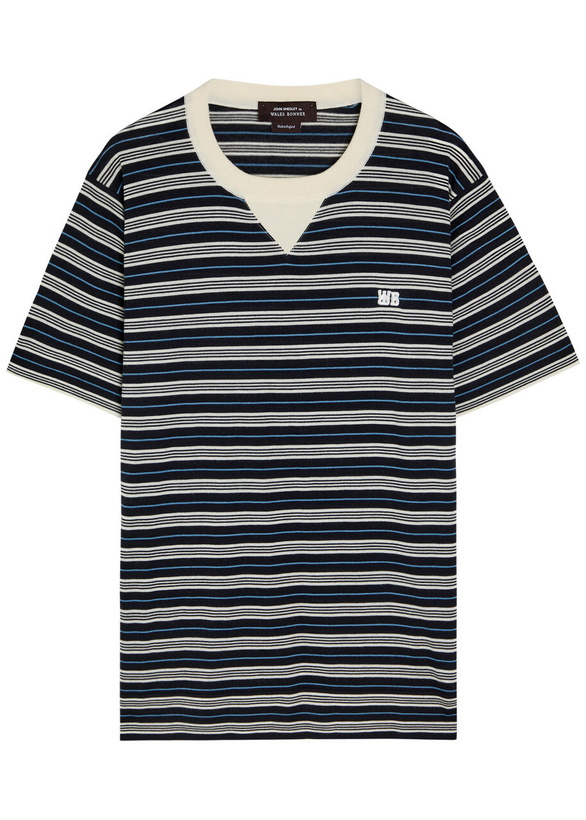 Photo: Wales Bonner Song Striped Fine-knit Wool-blend T-shirt Multicoloured 1