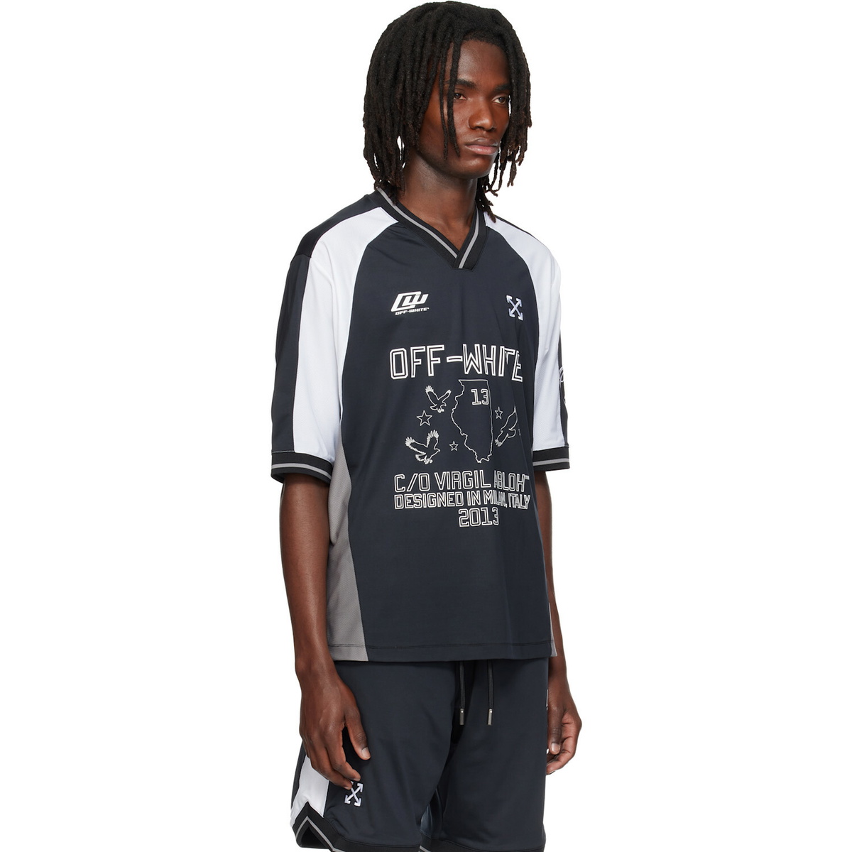 Off-White Black Eagle Team Soccer T-shirt