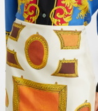 Versace Printed silk twill pencil skirt