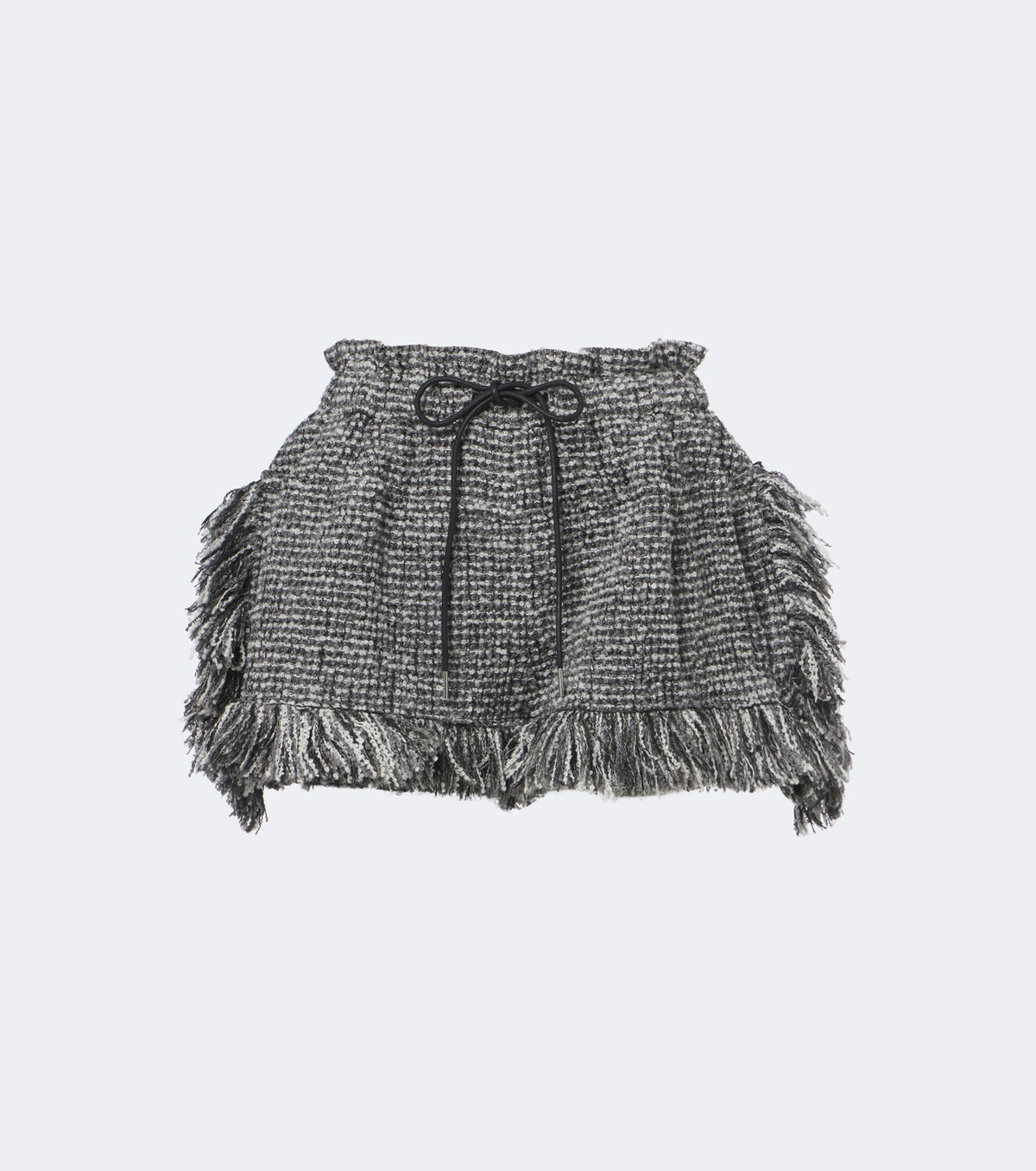Sacai Fringed wool-blend tweed shorts