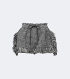 Sacai Fringed wool-blend tweed shorts