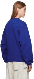 ADER error Blue Distressed Sweatshirt