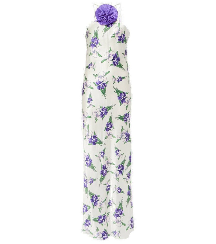 Photo: Rodarte Floral-appliqué silk gown