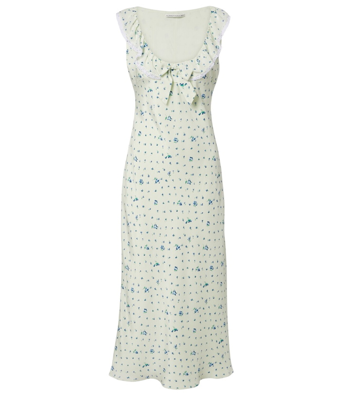 Photo: Alessandra Rich Lace-trimmed floral silk midi dress