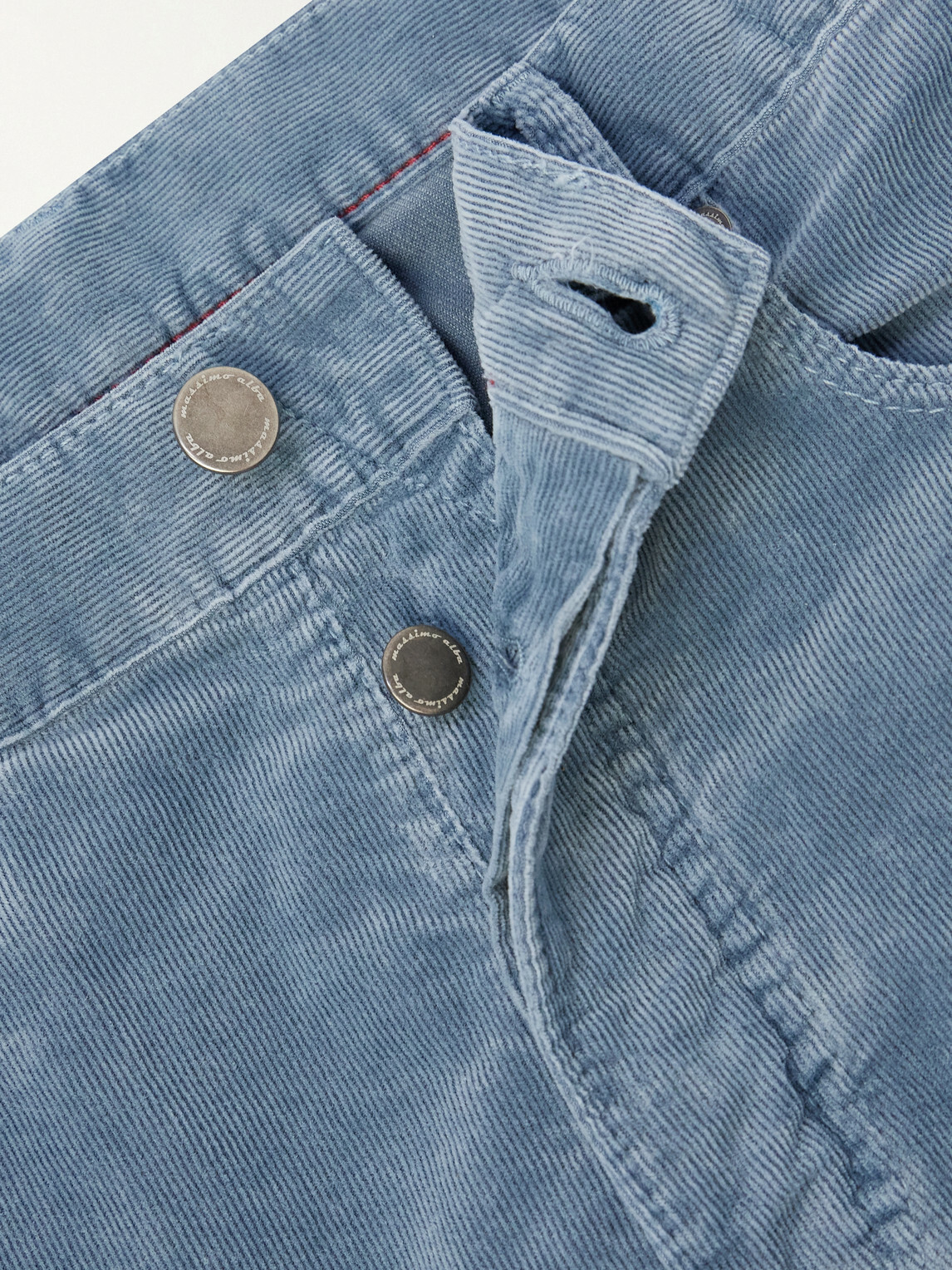 Massimo Alba - Alunga Straight-Leg Cotton-Velvet Five Pockets Trousers - Blue