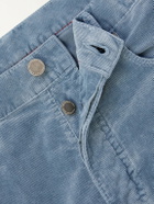Massimo Alba - Alunga Straight-Leg Cotton-Velvet Five Pockets Trousers - Blue
