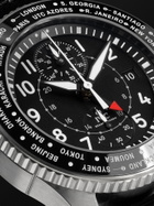 IWC Schaffhausen - Pilot's Timezoner Automatic Chronograph 46mm Stainless Steel and Leather Watch, Ref. No. IW395001