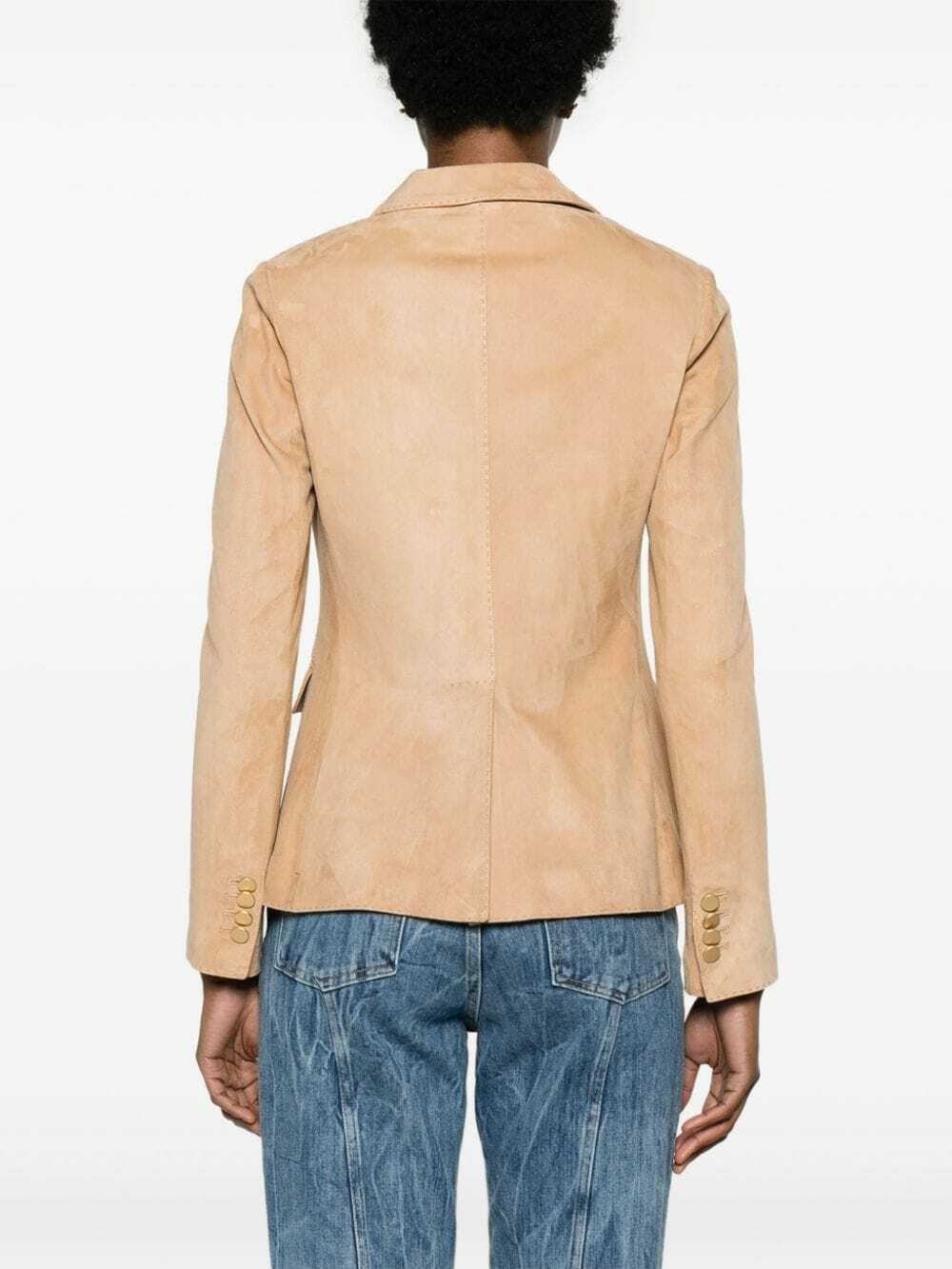 TAGLIATORE - Leather Double-breasted Jacket